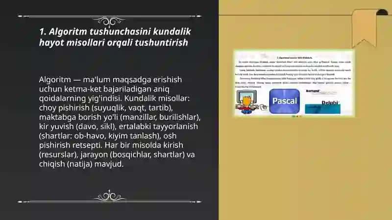 Algoritmlarning intuitiv kontseptsiyasini ishlab chiqarish 3