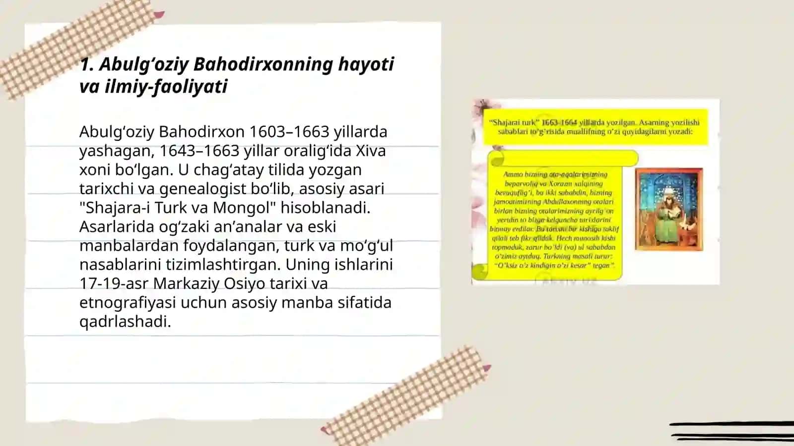 Abulgʻoziy Bahodirxon - yetuk tarixnavis 3