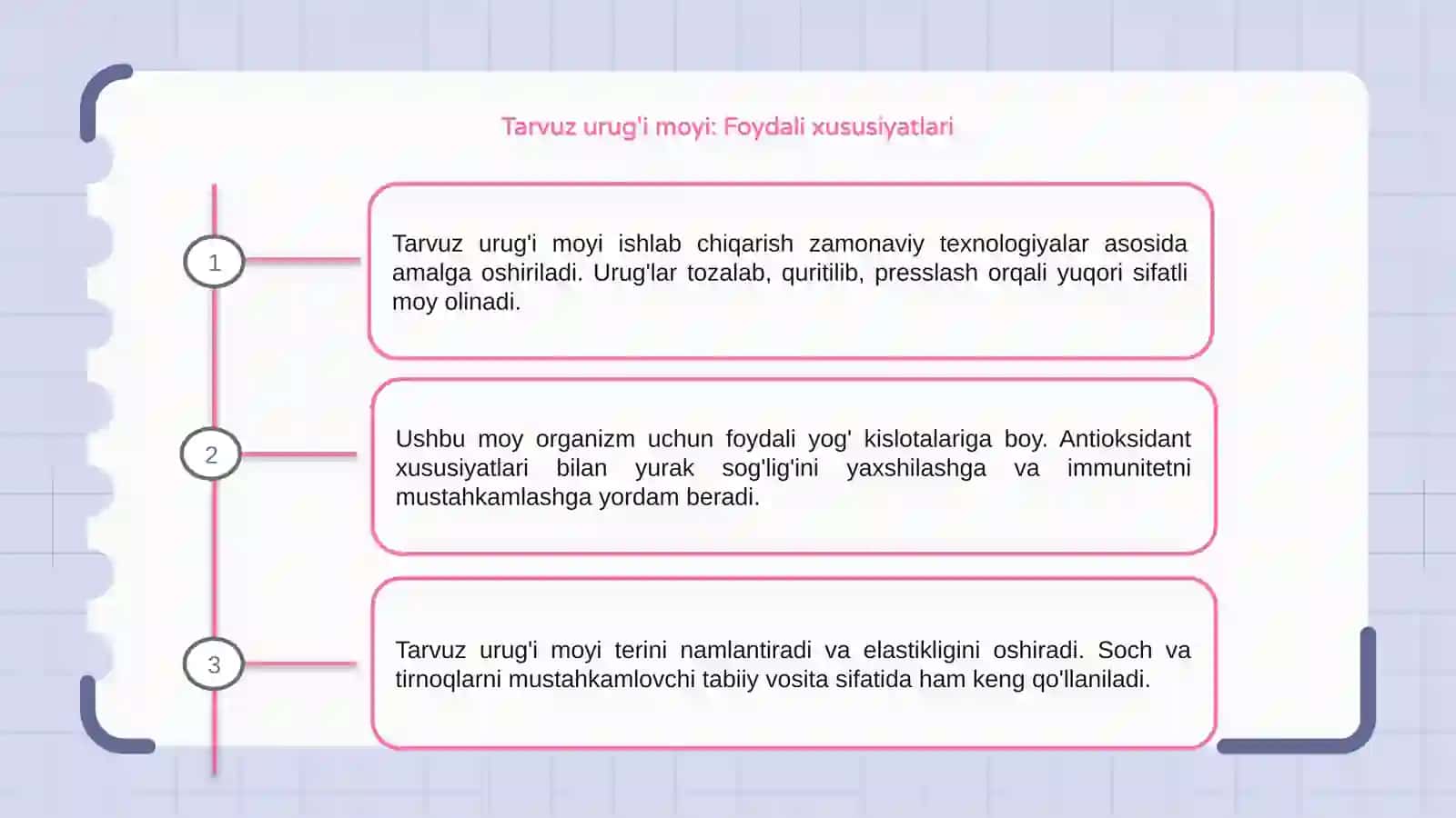 Tarvuz urug'i moyi ishlab chiqarish texnologiyasi 3