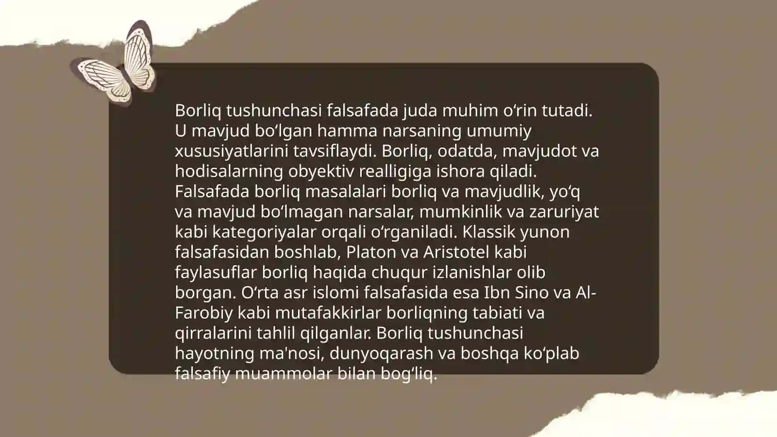 Borliq falsafasi ontologiya 3
