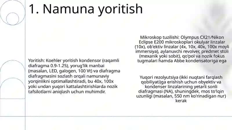 Mikroskop tuzulishi va uning kattalashtirishi 3