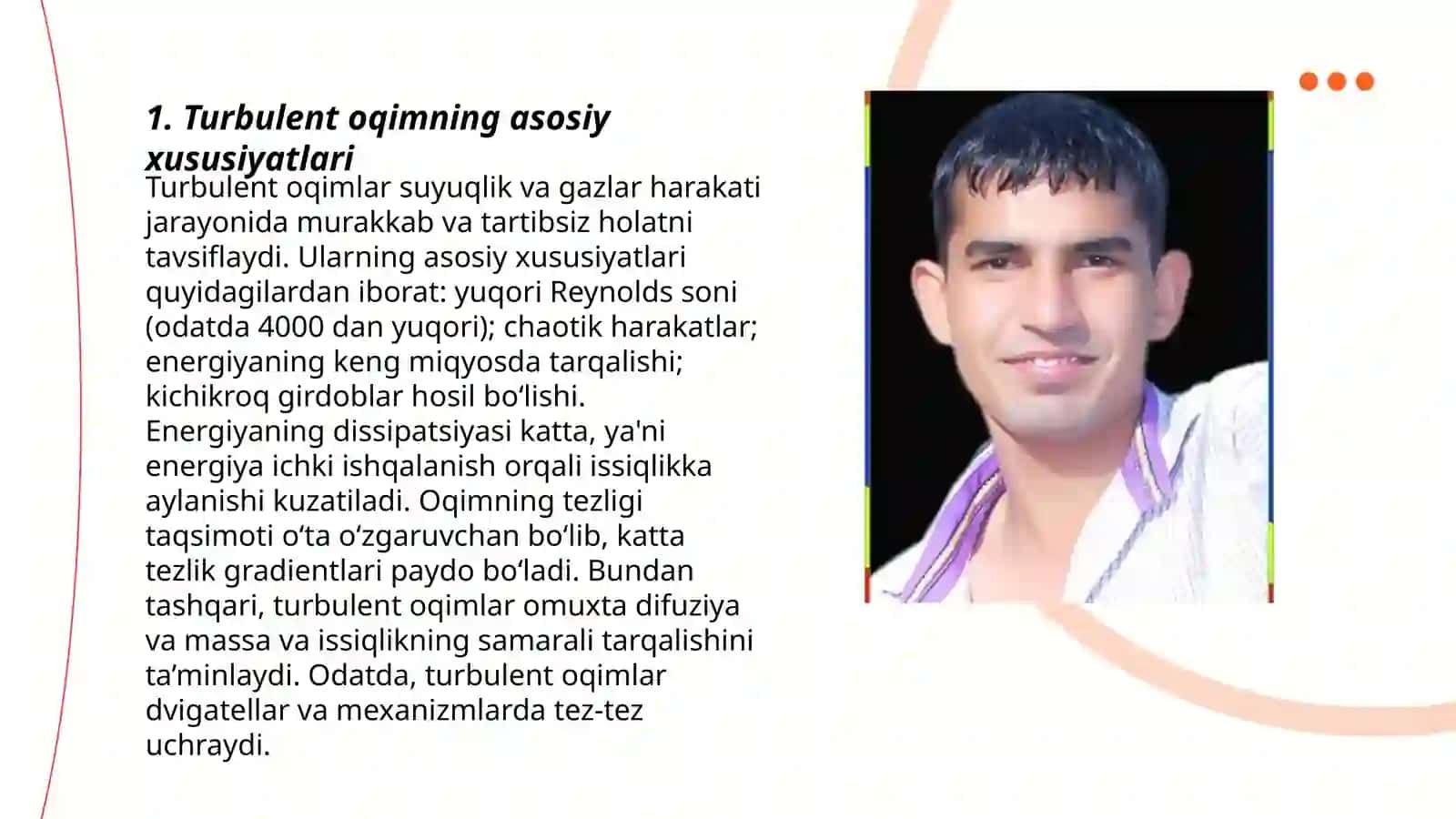Turbulent oqimning asosiy xususiyatlari 3