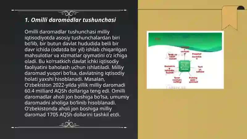 Omilli daromadlar va ularning shakllanish hususiyatlari. 3