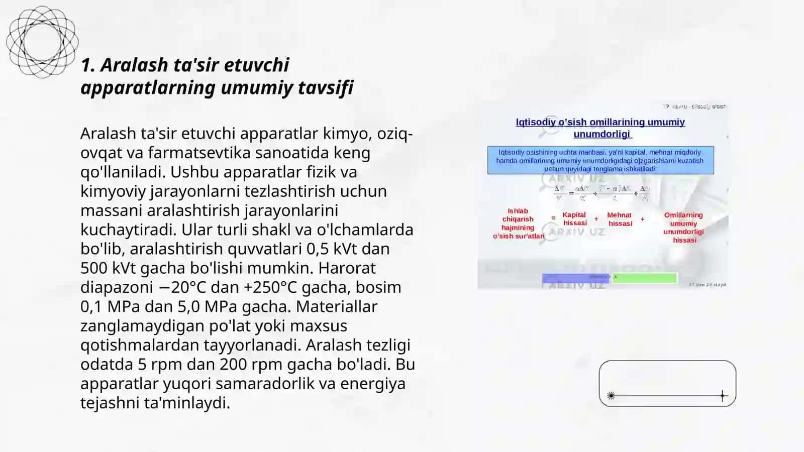 Aralash ta'sir etuvchi apparatlarni tayyorlash texnologiyasi va konstruksiyasini asoslash 3
