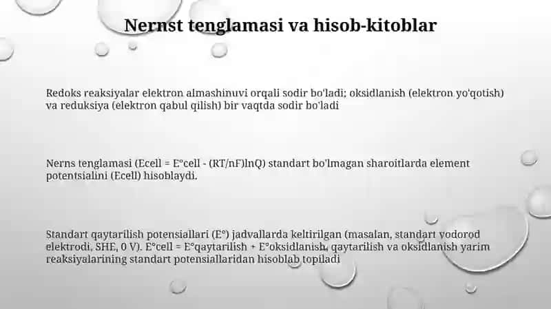 Oksidlanish -qaytarilish reaktsiyalari va ular asosida hisoblashlar 3