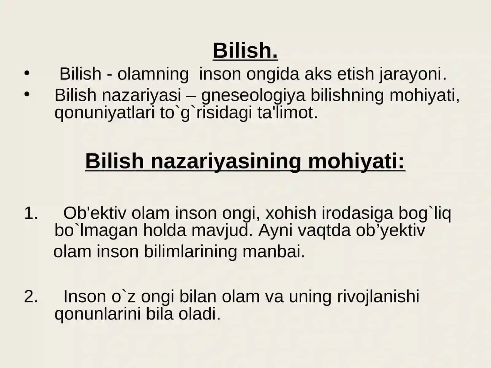 Bilish nazariyasi: yo’nalishlari va muammolari 3