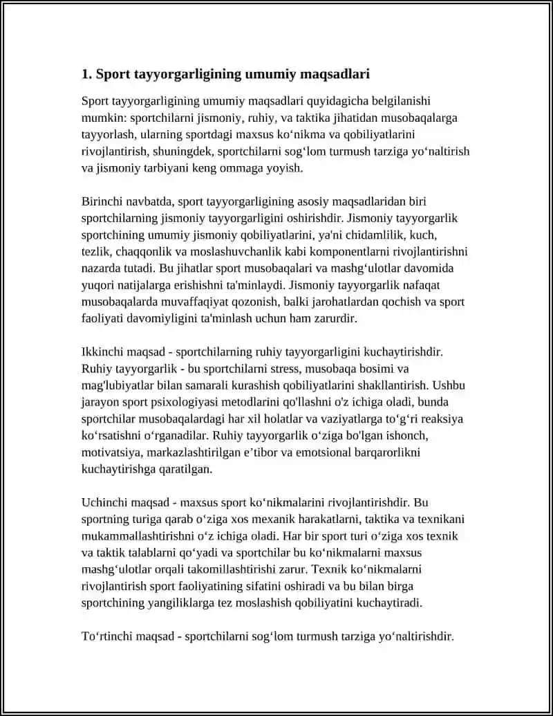 SPORT TAYYORGARLIGINING MAQSADI VA VAZIFALARI 3