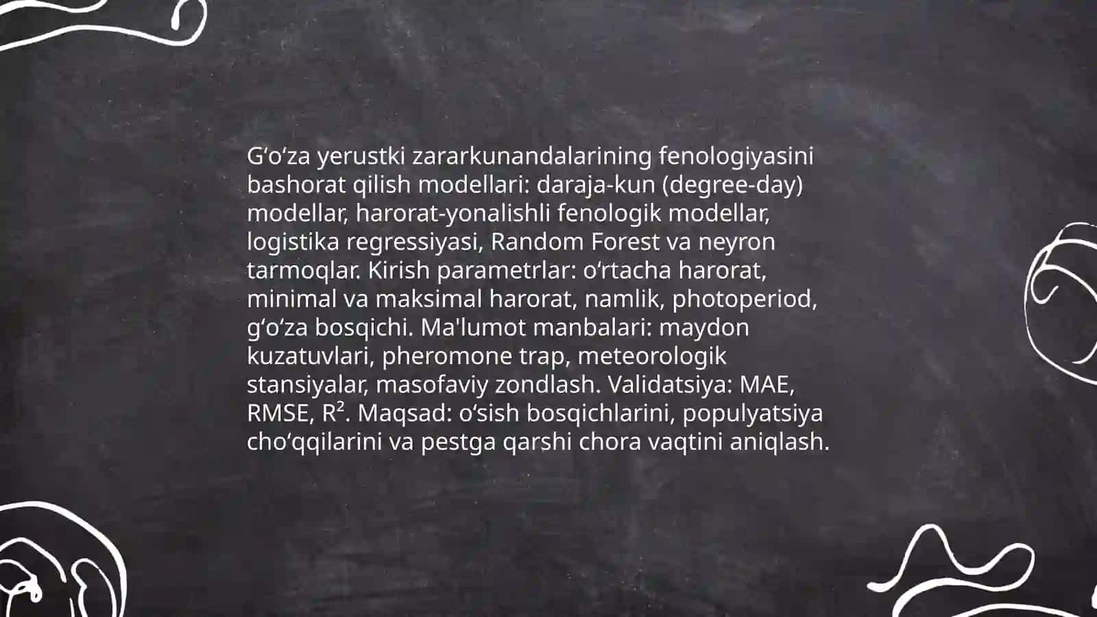 Gʻoʻzaning yerustki va yerosti zararkunandalarining tarzalishi va koʻpayishini bashorat qilish 3