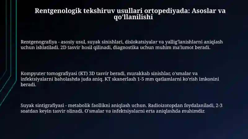 Ortopediyada rentgenologik tekshirish usullari 3