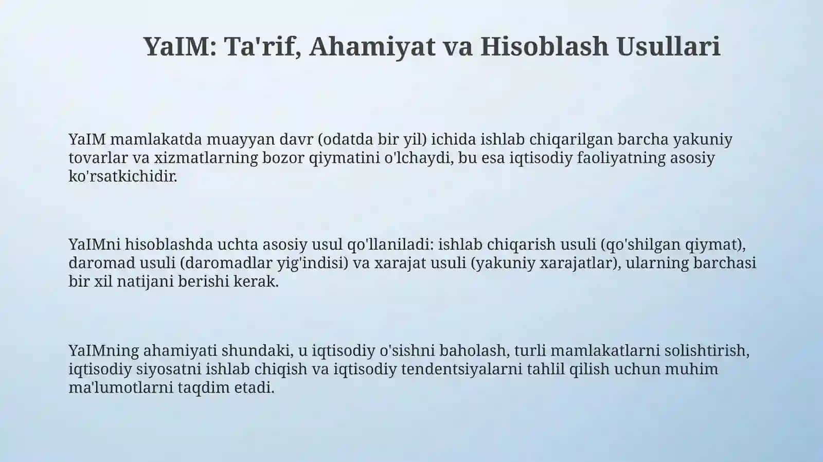 Yalpi ichki mahsulot va uning harakat shakllari 3