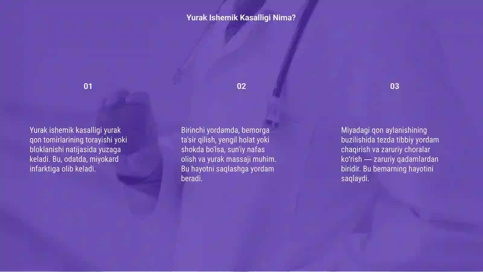 Yurakning Ishemik kasalligi Miokard Infarktida birinchi yordam 3