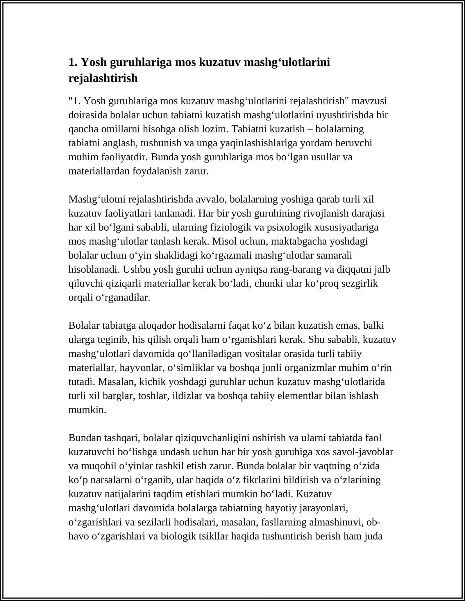 TURLI YOSH GURUH BOLALARINI TABIATNI KUZATISH ISHLARINI TASHKIL ETISH 3
