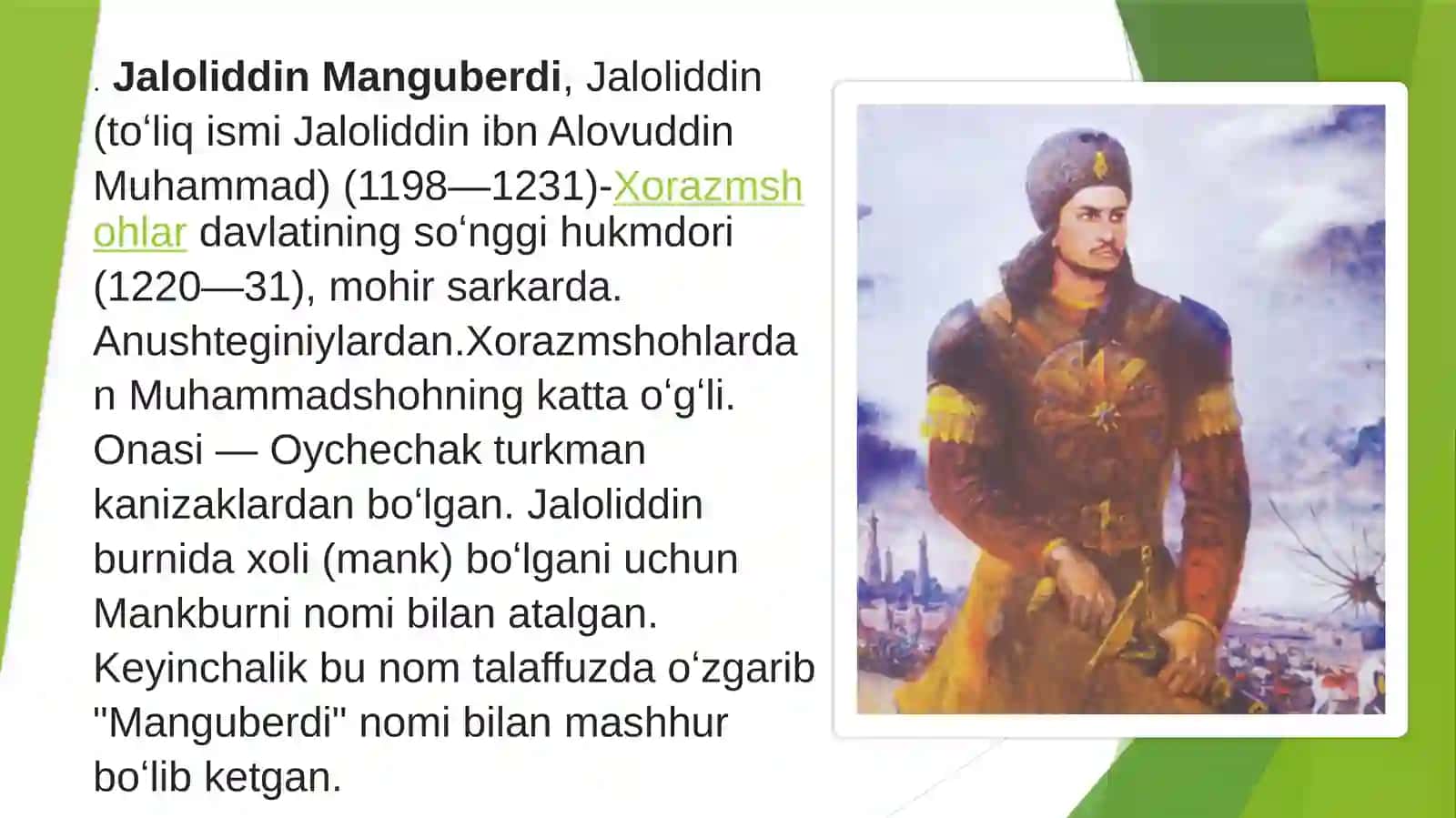 O'zbekiston tarixi fanidan tayyorlagan mustaqil ish 3
