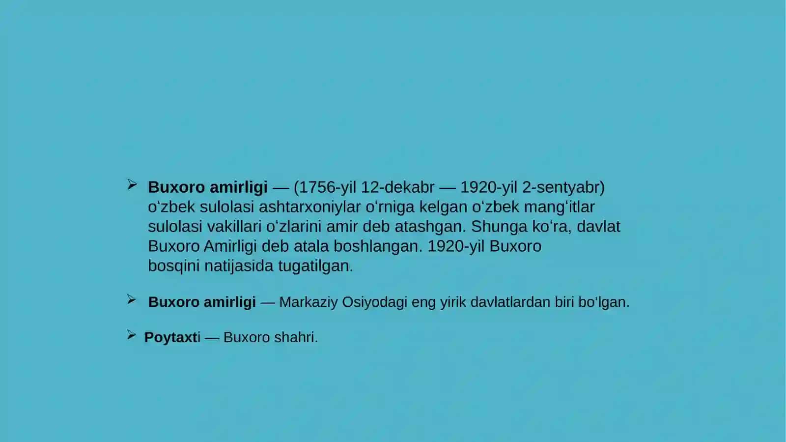 O’ZBEKISTON TARIXI FANIDAN TAQDIMOTI 3