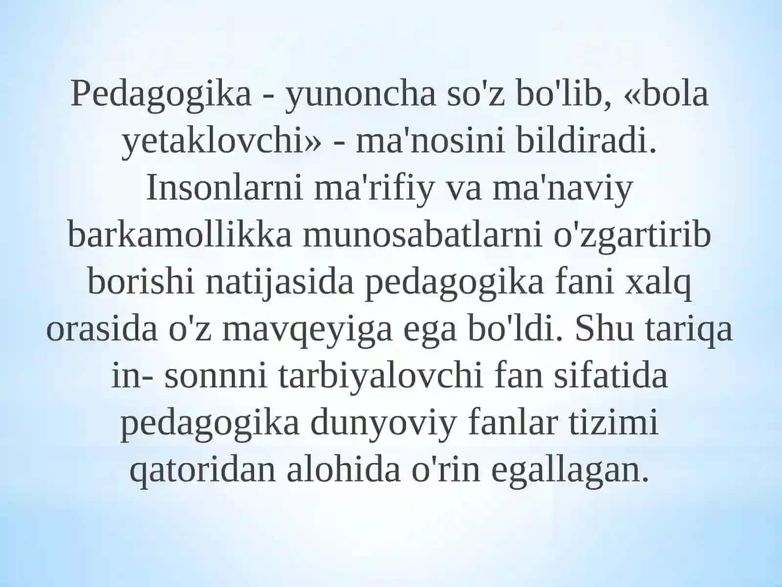 Maktabgachata’lim-tarbiya pedagogikasining umumiy asoslari 3