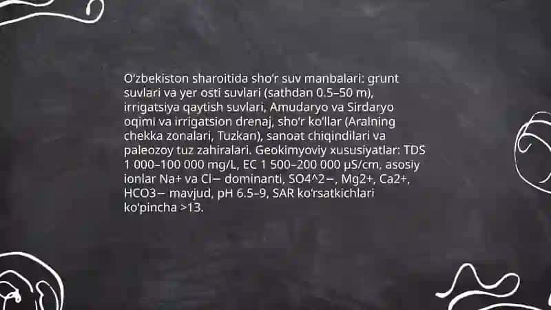 Shoʻr suvni chuchiklashtirish 3