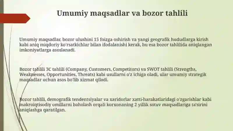 Korxonada savdoni rejalashtirish 3