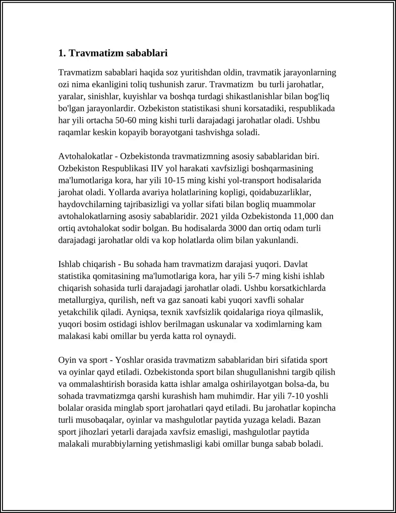 TRAVMATIZMI VA UNING TASNIFI 3