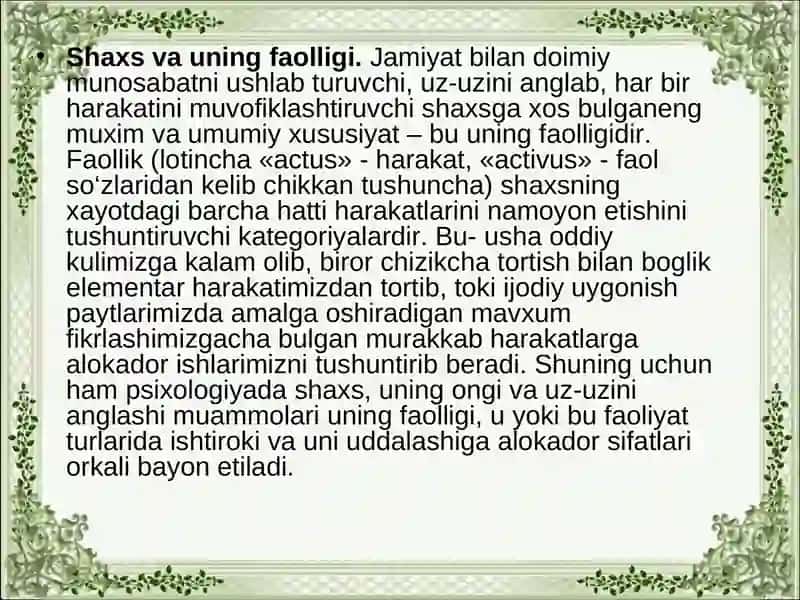 Turli xil psixologik yo’nalishlarda guruhiy faoliyatning Texnologiya*si 3