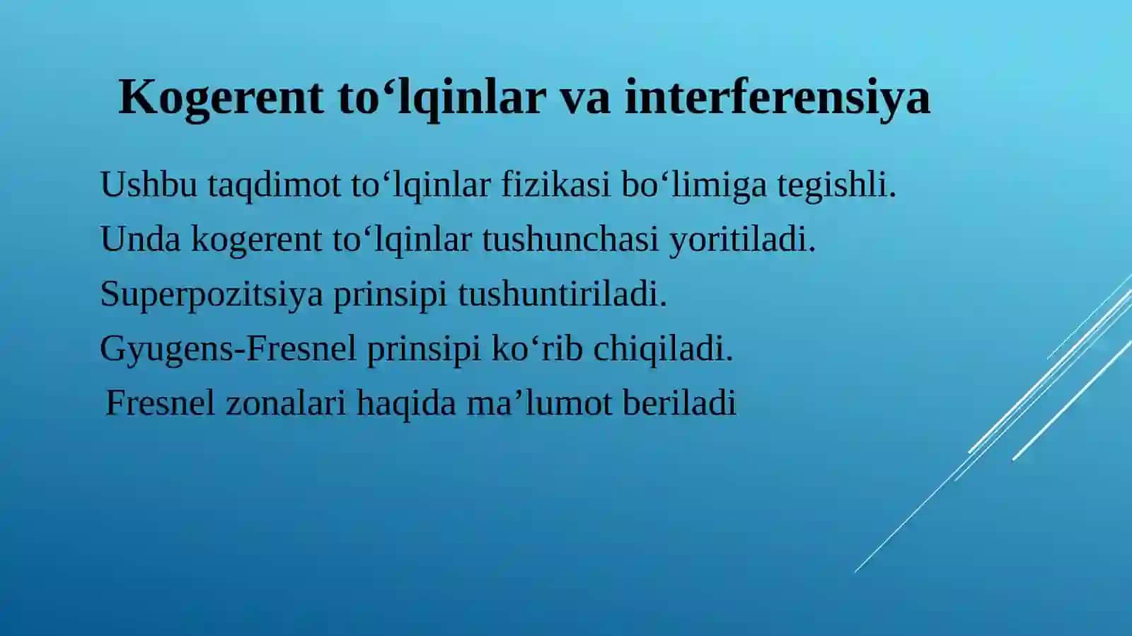 Kogerent to'lqinlar hosil qilish usullari. To'lqinlar superpozitsiya prinsipi. Gyugen-Fresnel prinsipi. Fresnel zonalar metodi 3
