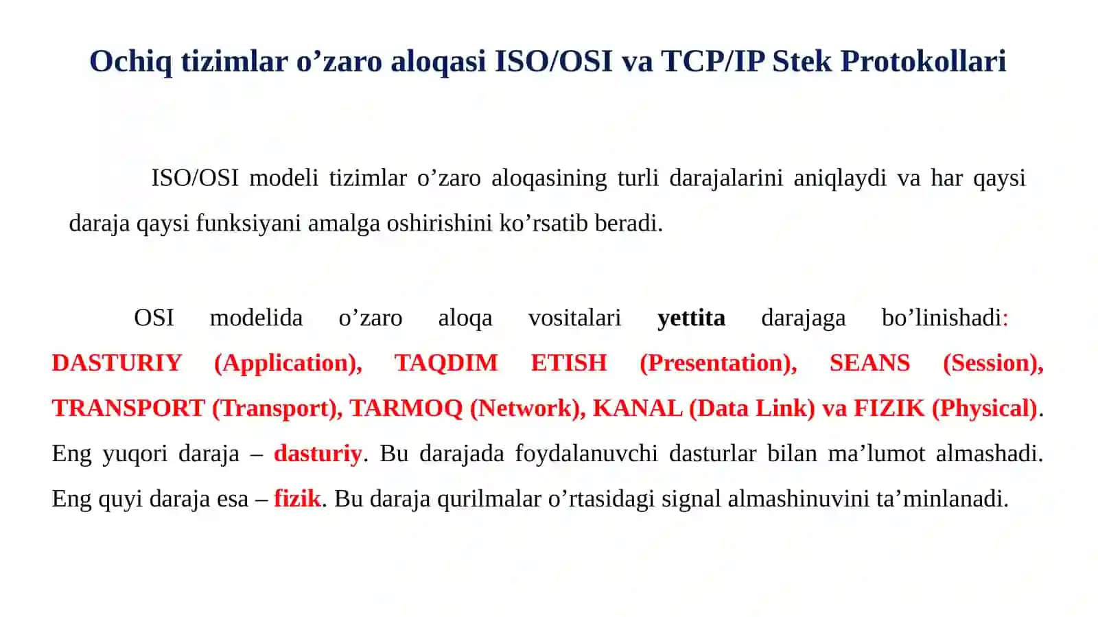 ISO/OSI modeli 3