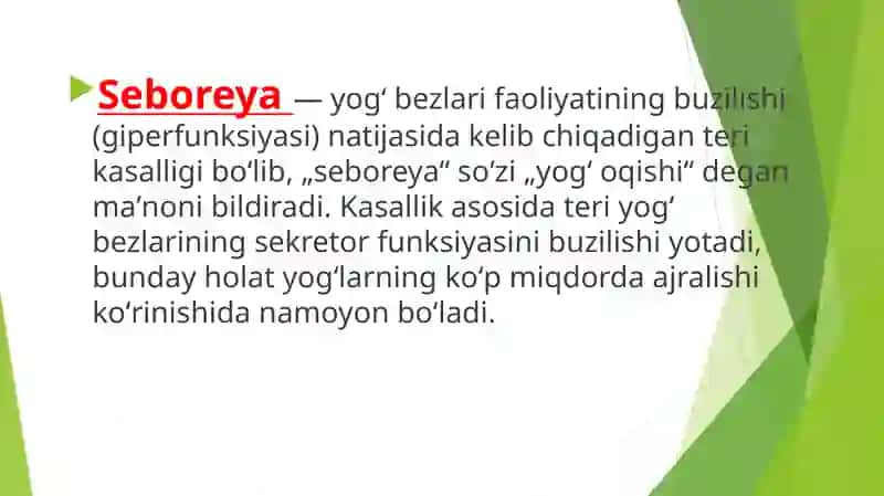 Seboreya. Pushti rangli xusnbuzarlar. Chaqaloqining yiringlikasalliklari. Layell va Stivens-Djonson 3