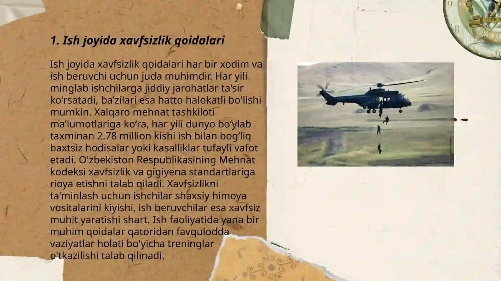 Xodimlarning soĝligi va xavfsizlik texnikasi nazorati 3