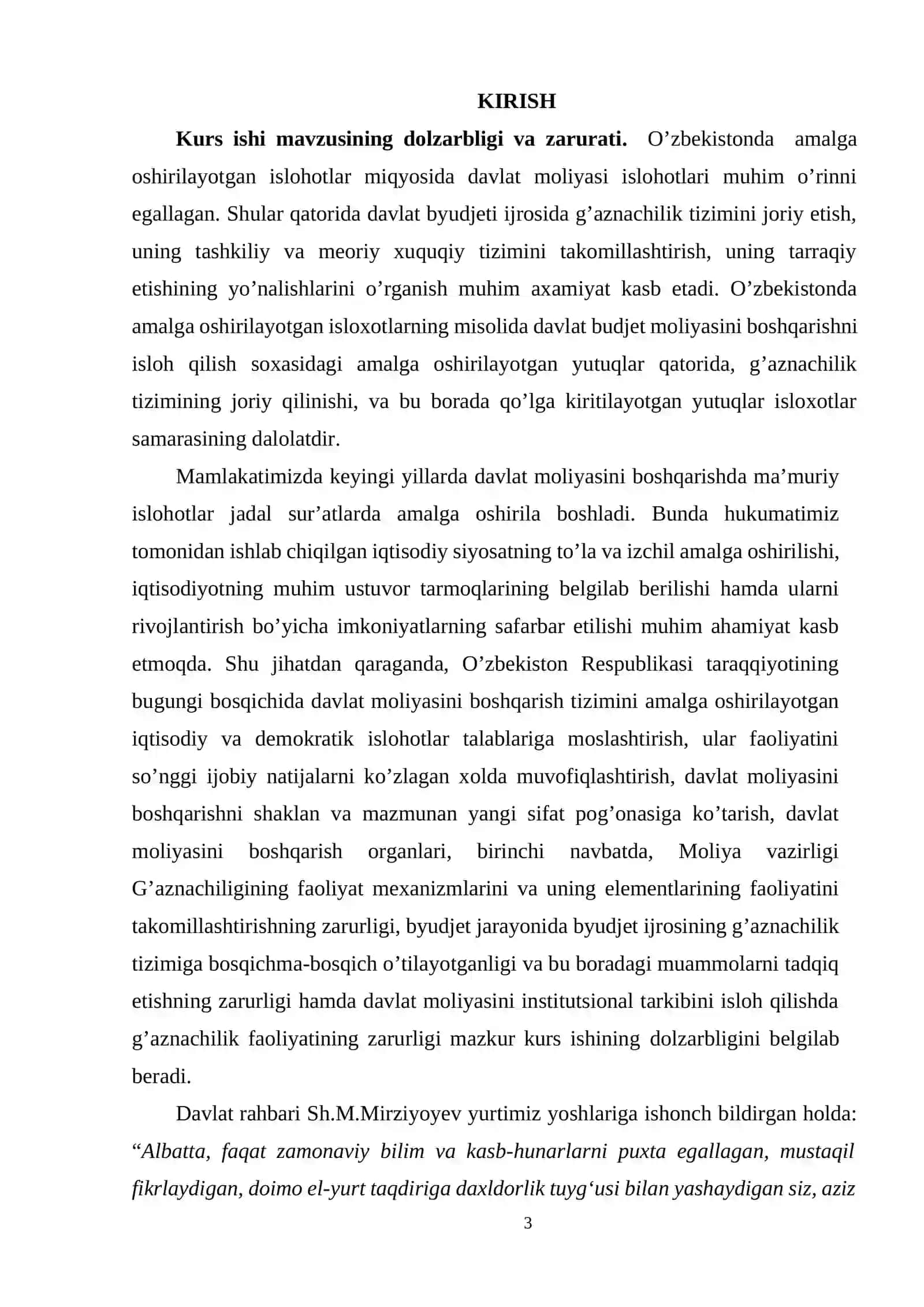 O’zbekiston Respublikasi mehr-muruvvat uylari, mehr-sahovat uylari xarajatlarini rejalashtirish va budjetdan moliyalashtirishning xususiyatlari  mavzusidagi kurs ishi 3