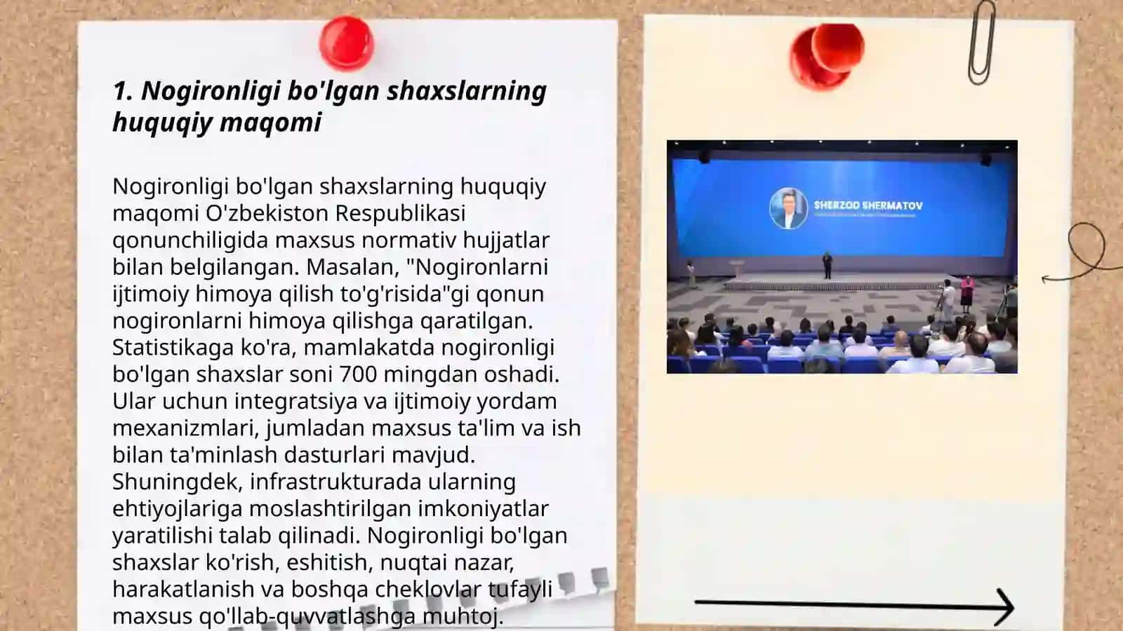 Nogironligi bo'lgan shaxslarning huquqlarini ta'minlashning asosiy vazigalari 3