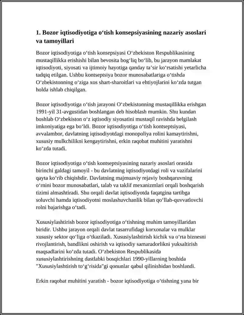 OʻZBEKISTON RESPUBLIKASINING BOZOR MUNOSABATLARI GA OʻTISH KONSTEPTSIYASI VA STRATEGIYASI 3