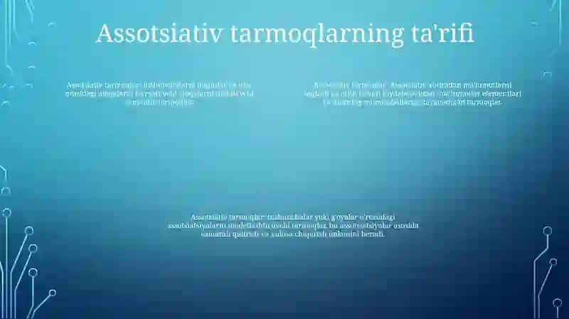 AssotsativToʻRlar 3