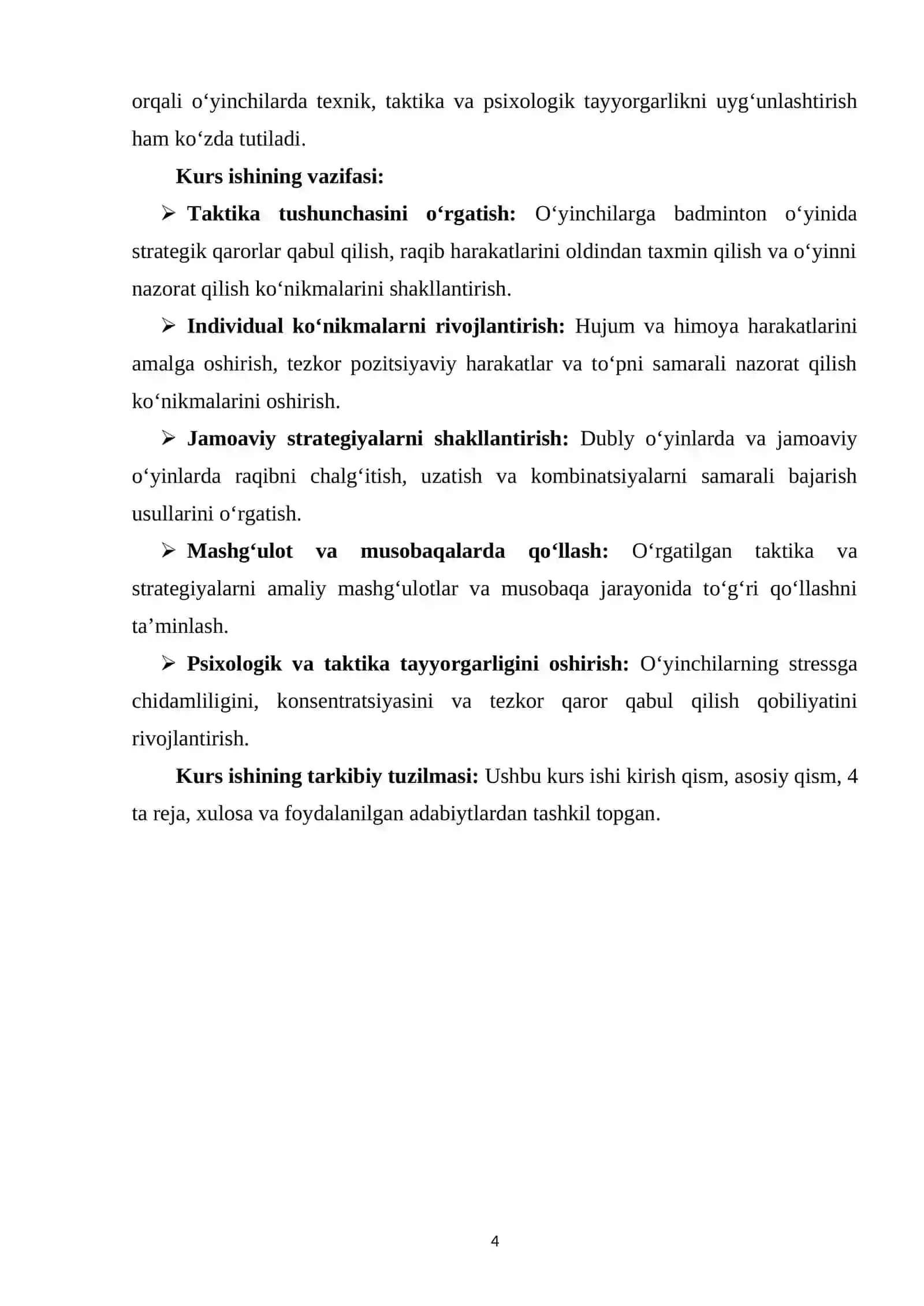 Badminton taktikasiga o‘rgatish uslubiyati 3