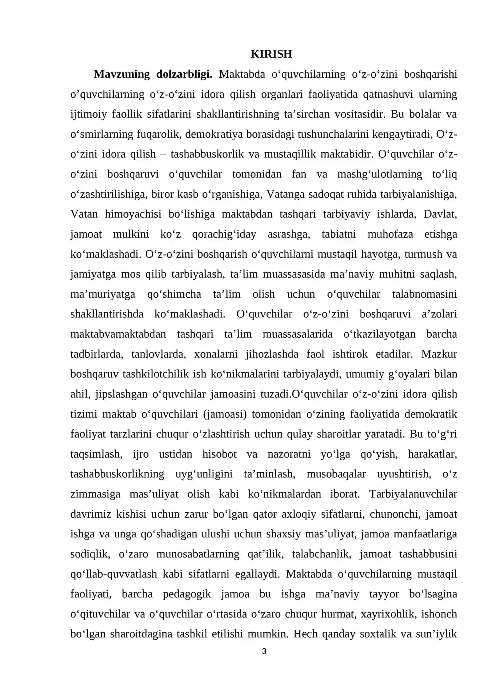 TASHKILOTCHI VA O’QUVCHILARNING O’Z-O’ZINI BOSHQARISH ISHLARINING METODIKASI 3