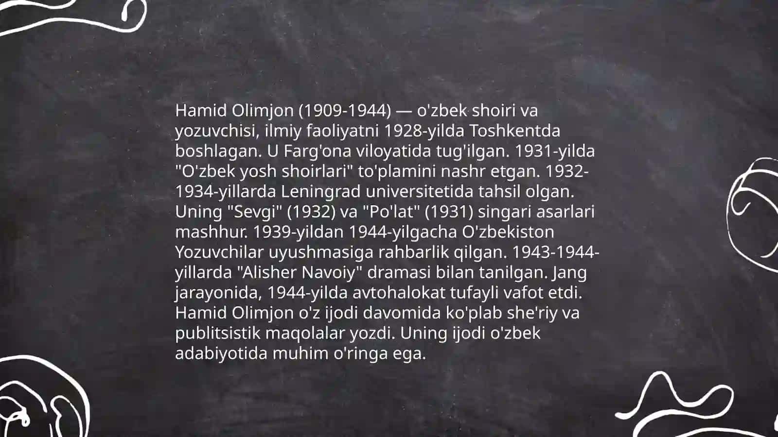 Hamid Olimjon hayoti va ijodi hamda asarlaridan namunalar 3