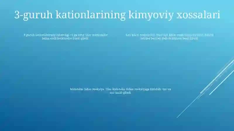3-Guruh Kationlarining Umumiy Tavsifi Va GuruhReagentiningTa'Siri 3