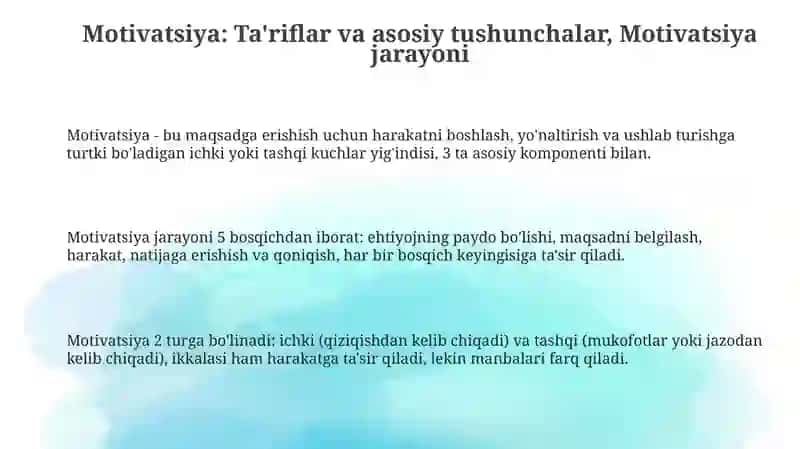 Motivatsiya haqida umumiy tushuncha 3