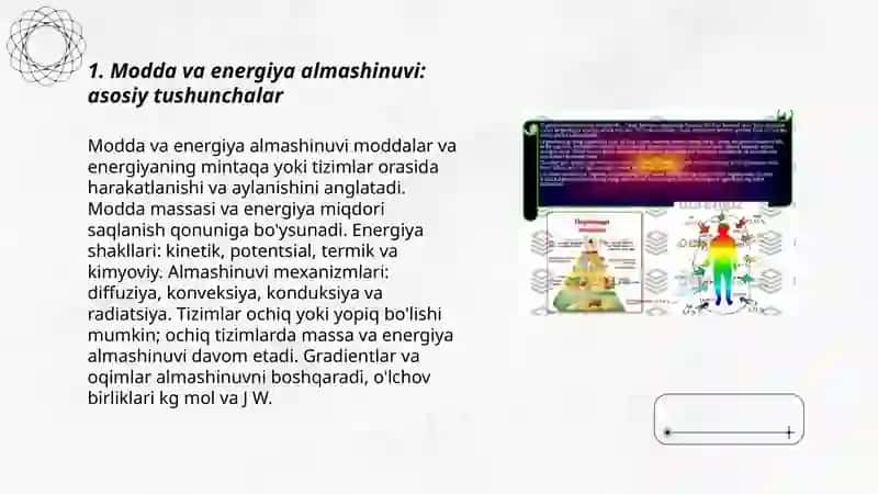 Modda va energiya almashinuvi 3