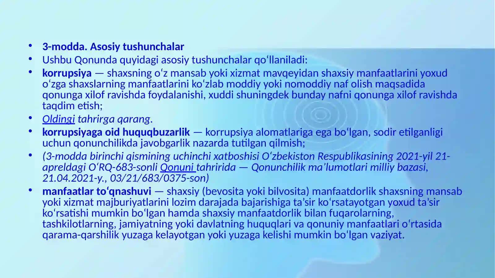 O’zbekistonda korrupsiyaga qarshi kurash tug’risida qonun 3