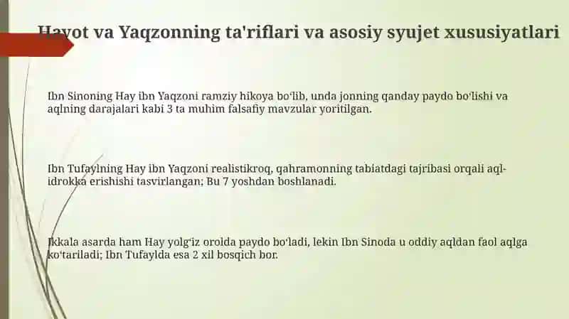 IbnTufayl va IbnSinoning “XayibnYakzono’g’li” risolasini qiyosiy tahliletish 3