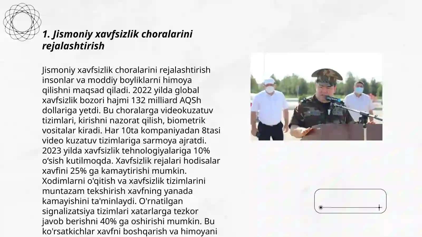 Jismoniy xavfsizlik choralarini rejalashtirish 3