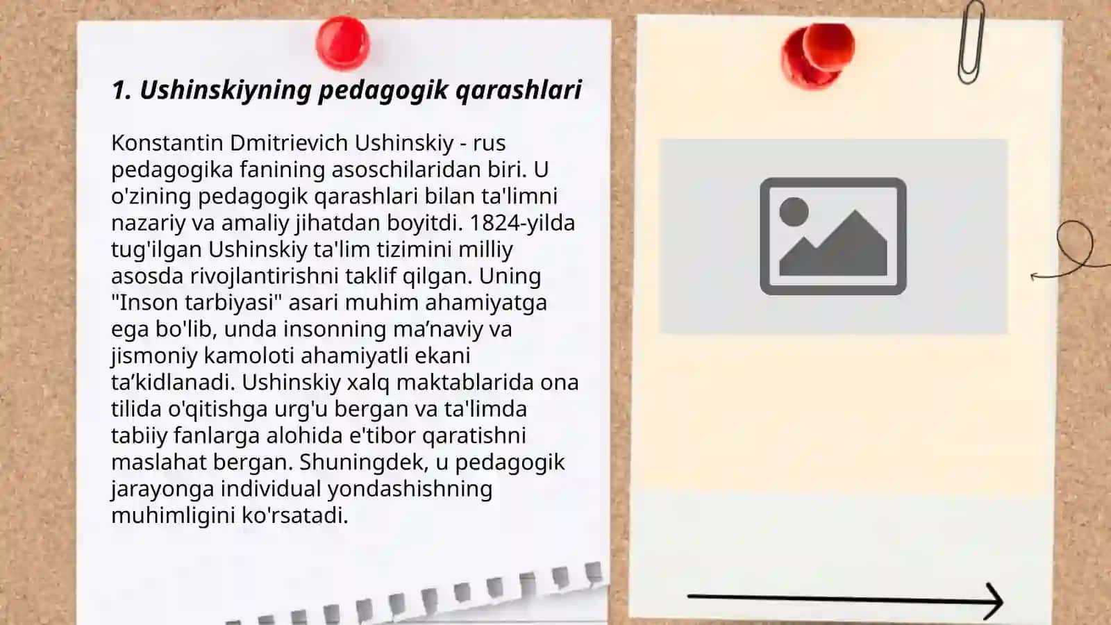Ushinskiyning pedagogika g‘oyalari 3