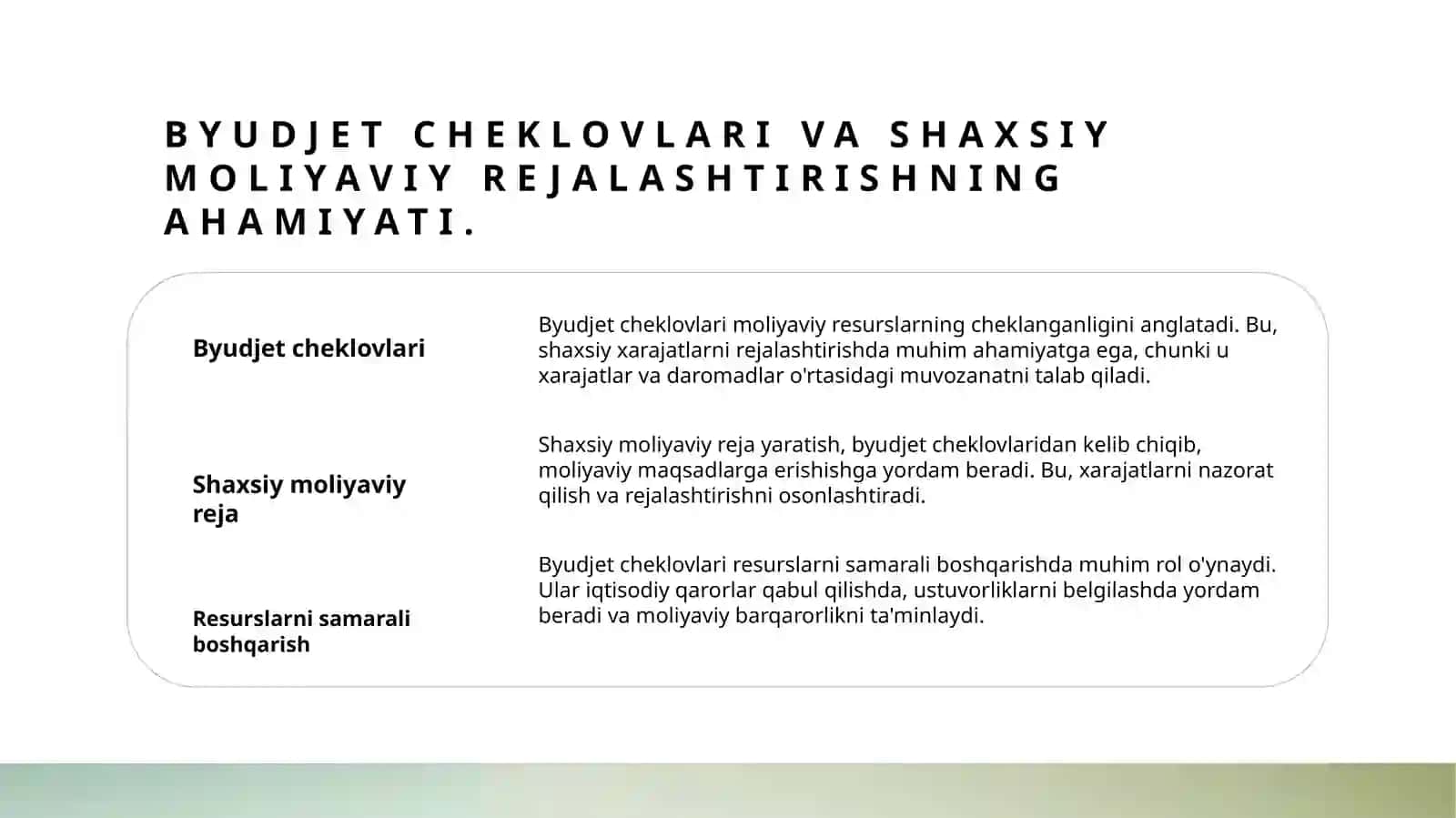 Byudjet cheklanganligi va byudjet tenglamasi 3