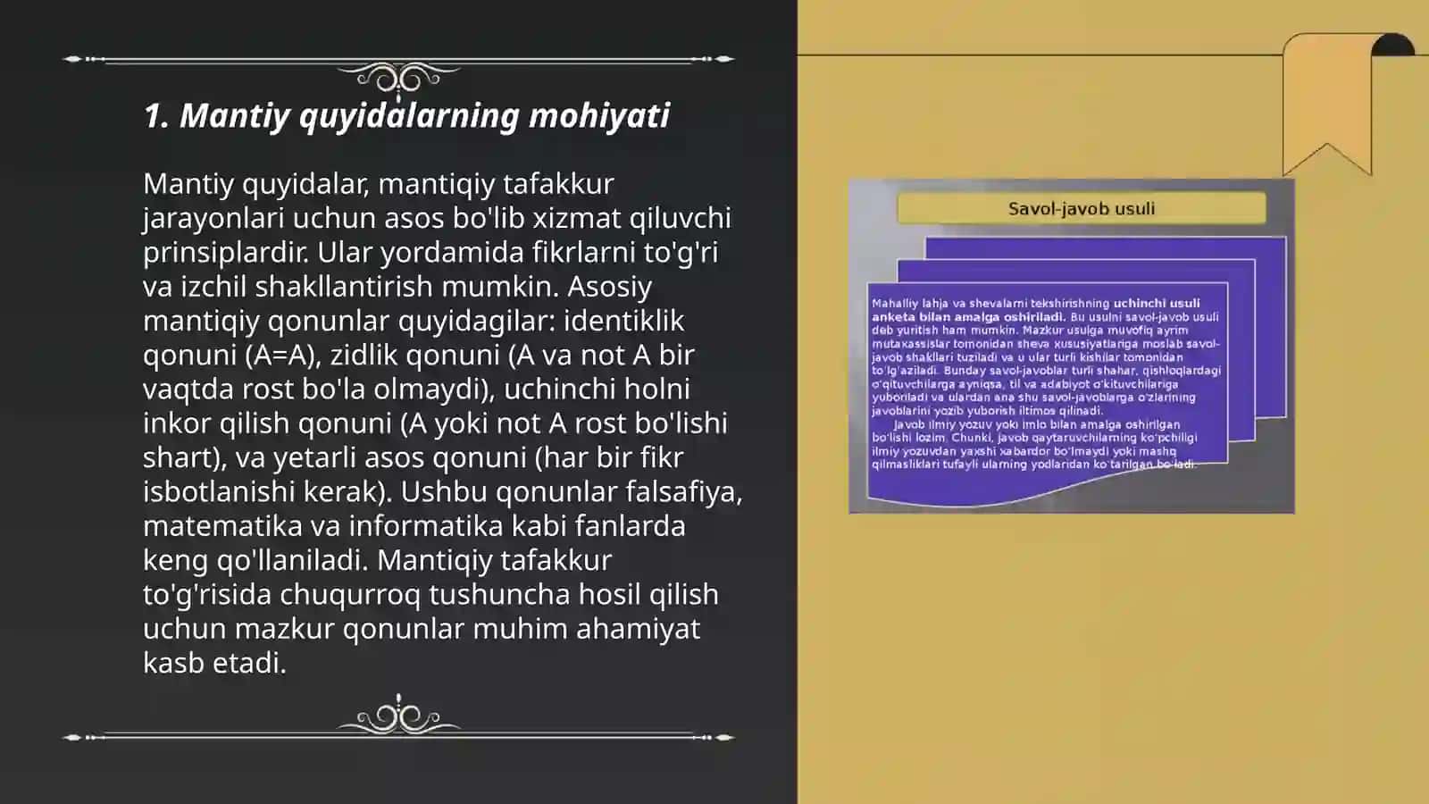 Mantiqiy amallarning qonunlari 3