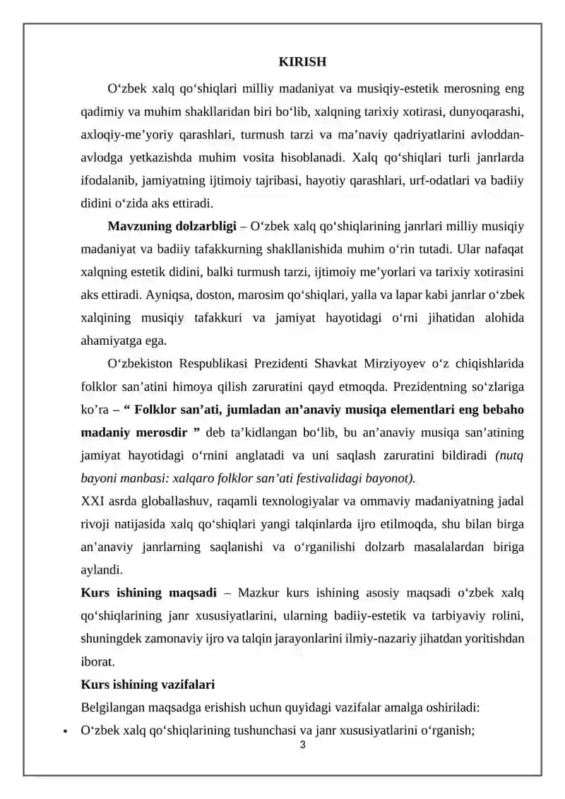 O’zbek xalq qoshiqlarining janr xususiyatlari 3