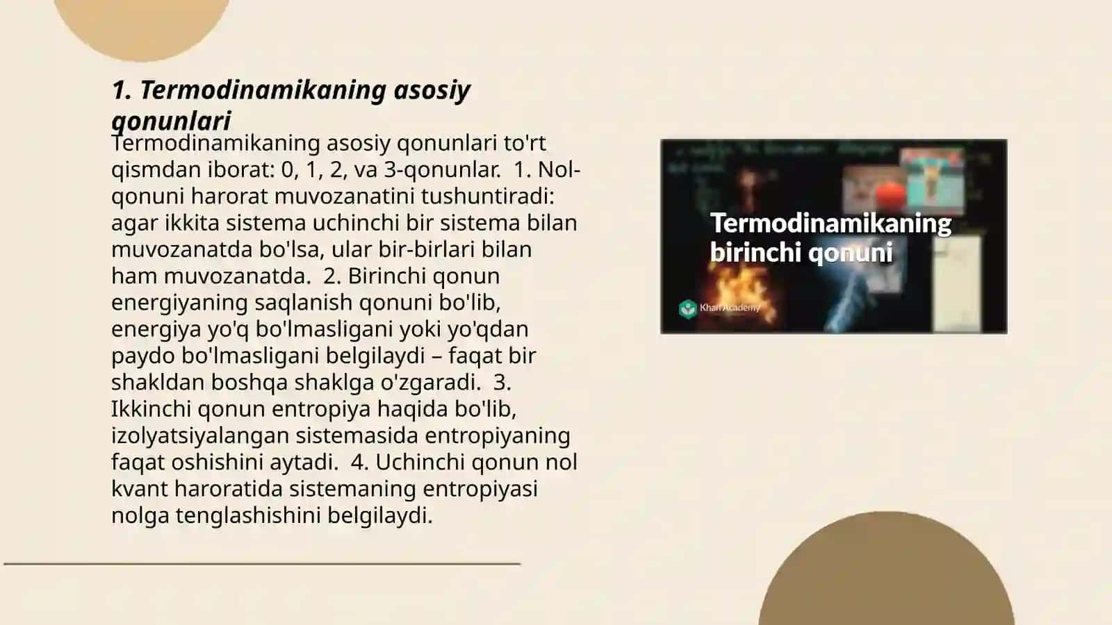 Termodinamika qonunlarini fazaviy otish jarayonlariga qollash 3