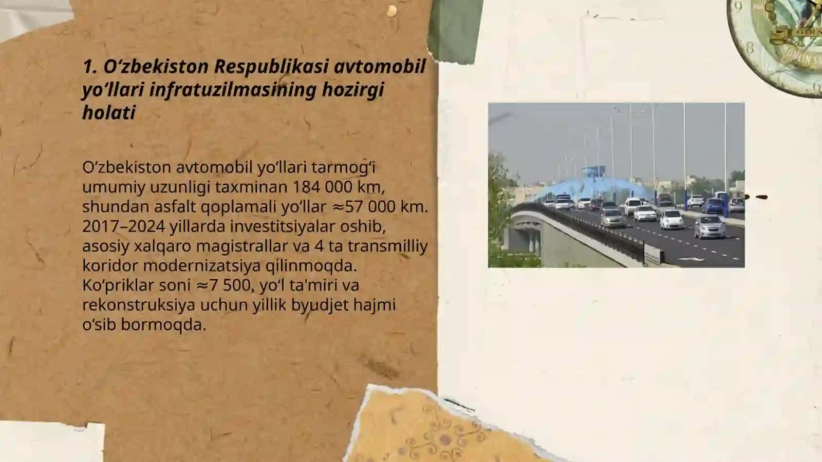 O‘zbekiston Respublikasi avtomobil yo‘llari tarmog’ining zamonaviy holati 3