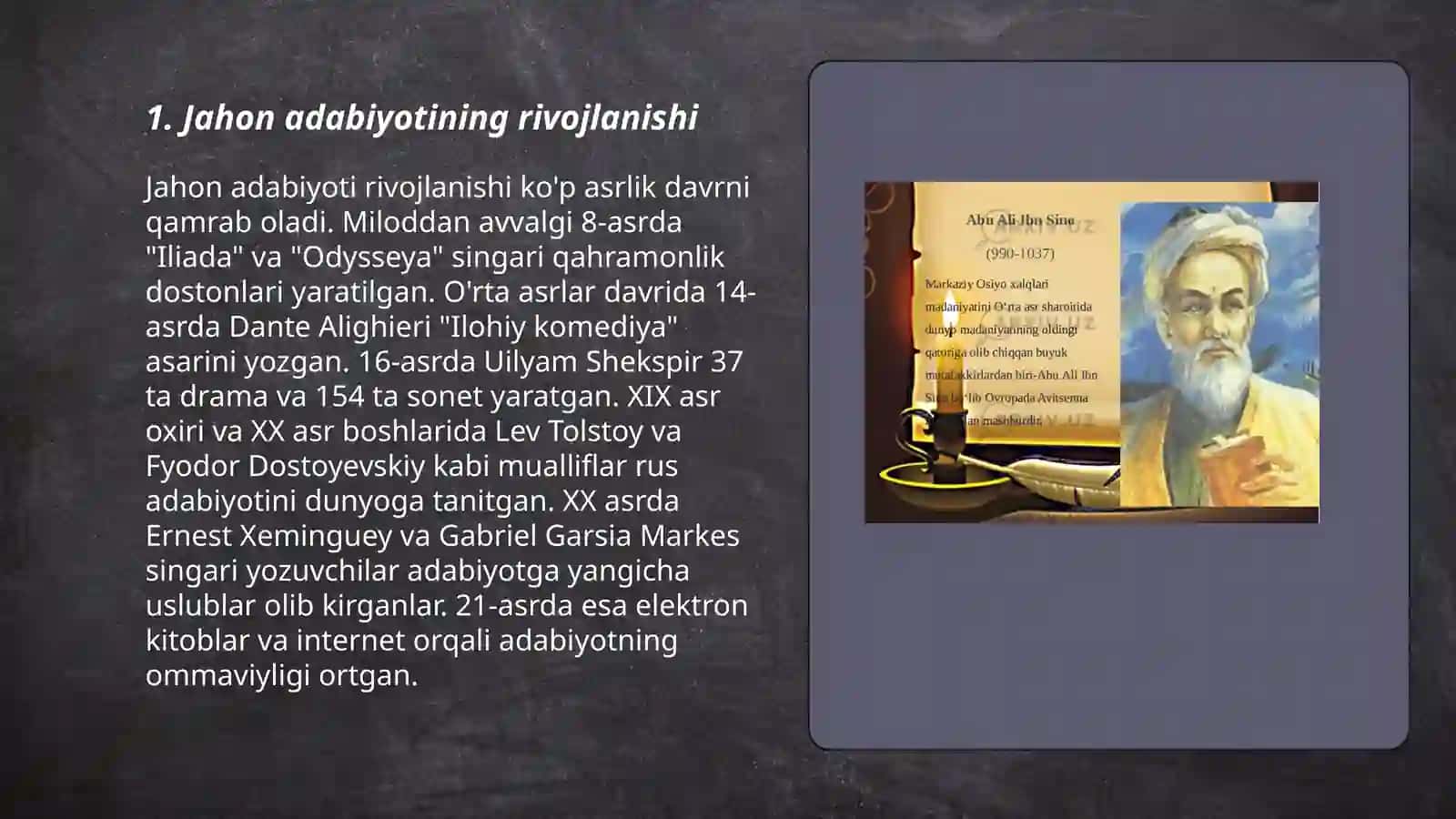 Jahon adiblari adabiyot haqida 3