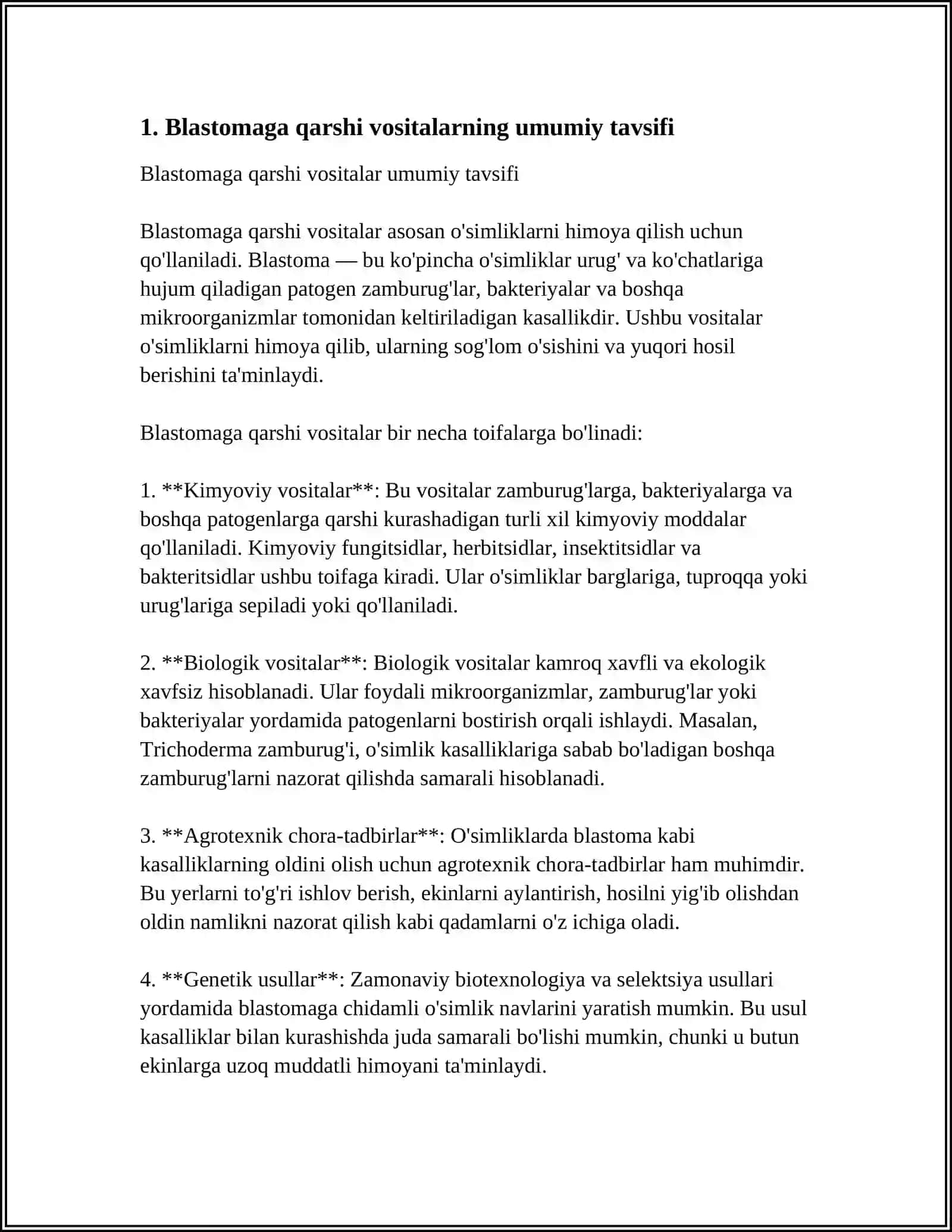 Blastomaga qarshi vositalarning tavsifi va tasir turlari 3