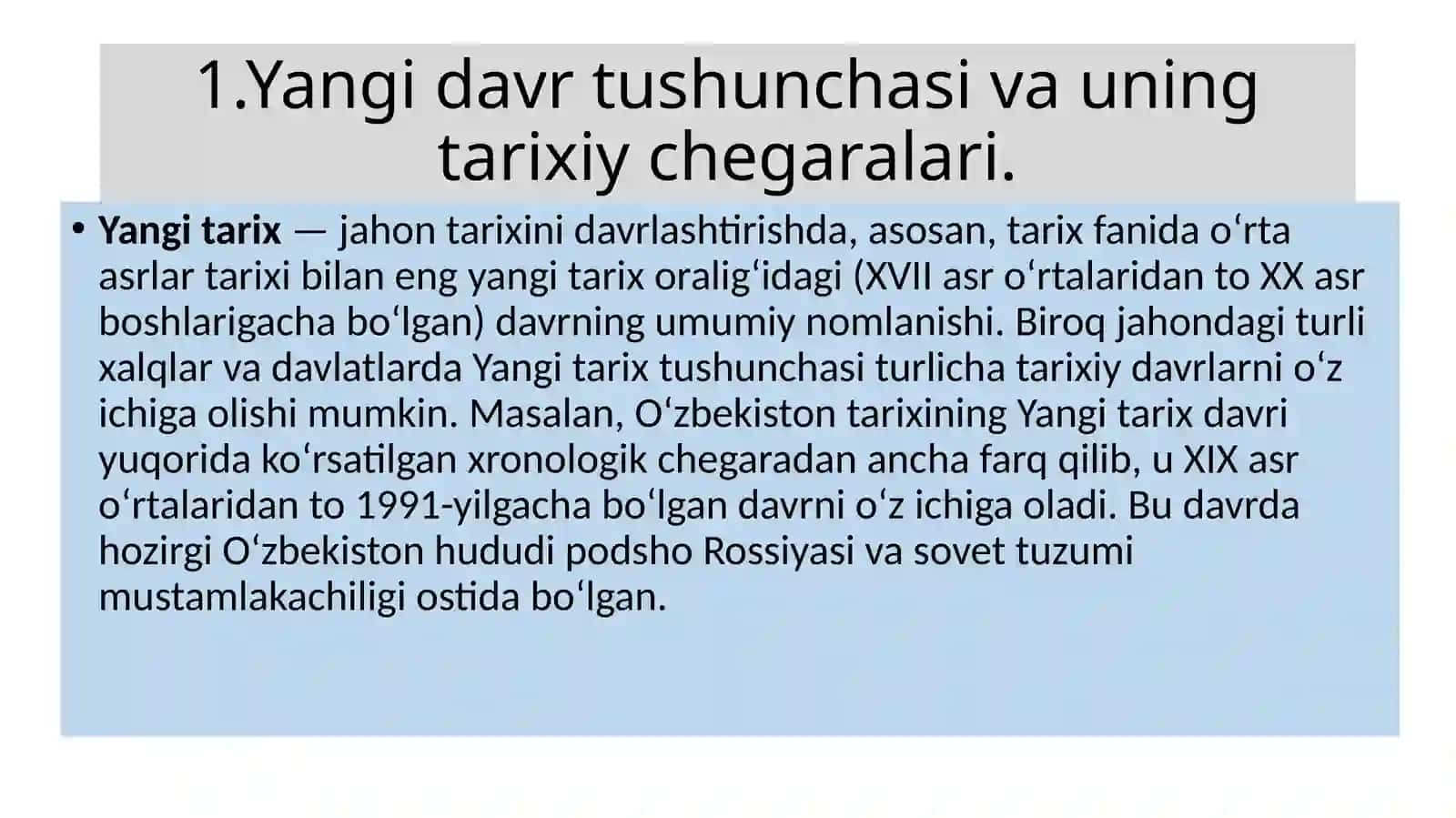 Yangi davr tushunchasi va uning tarixiy chegaralari 3