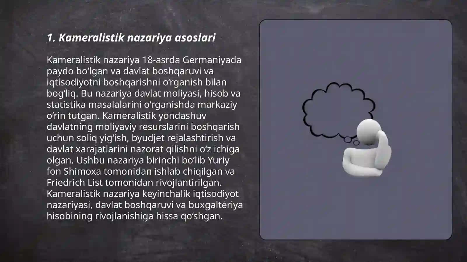 Kameralistik nazariya asoslari 3